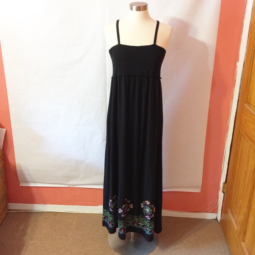 RXB embroidered maxi dress spaghetti straps Sz L